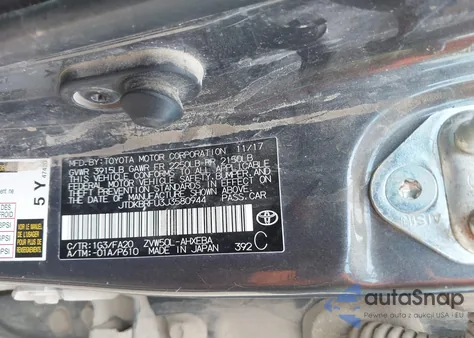 2018 Toyota Prius Two из США, поврежденный, VIN JTDKBRFU3J3580944